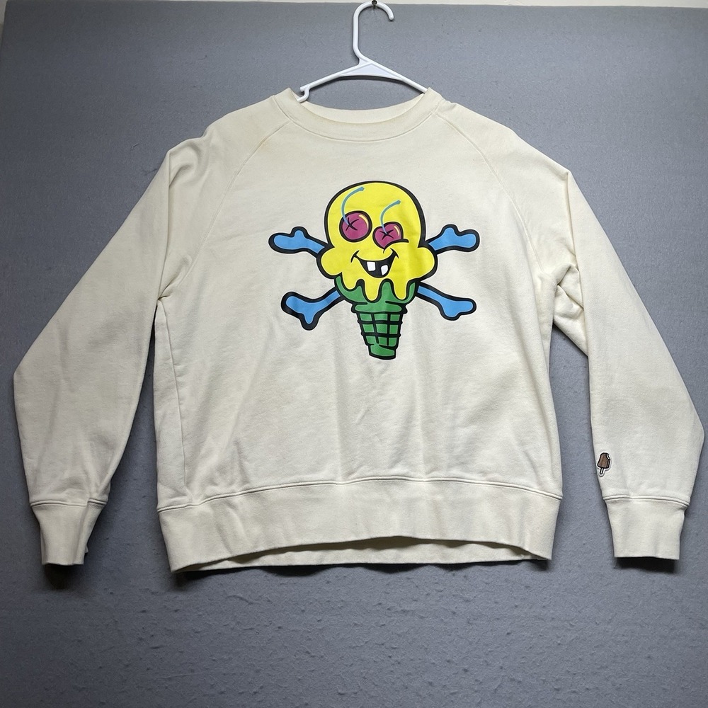 IceCream by Billionaire Boys Club Graphic Crewneck Sweatshirt Cream Size M